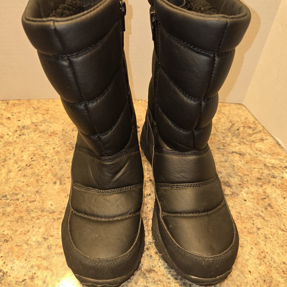 Magellan Black Snow Boots Rain Sleet Inner Zip Adult Mens 8 Womens‎ 9 Winter